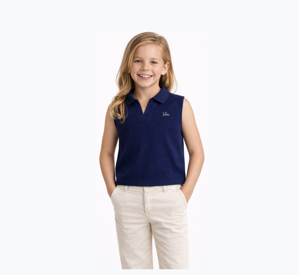 SLEEVELESS POLO TOP